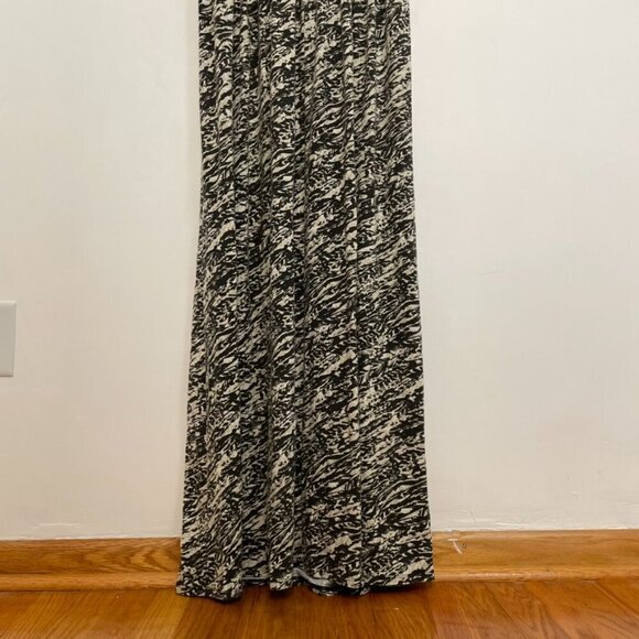 TORRID 1 Plus Size Feather Sleeveless Maxi Dress Cream Black Print Tie Back Boho - Picture 5 of 16